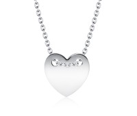 Chic Heart Silver Necklace SPE-2131